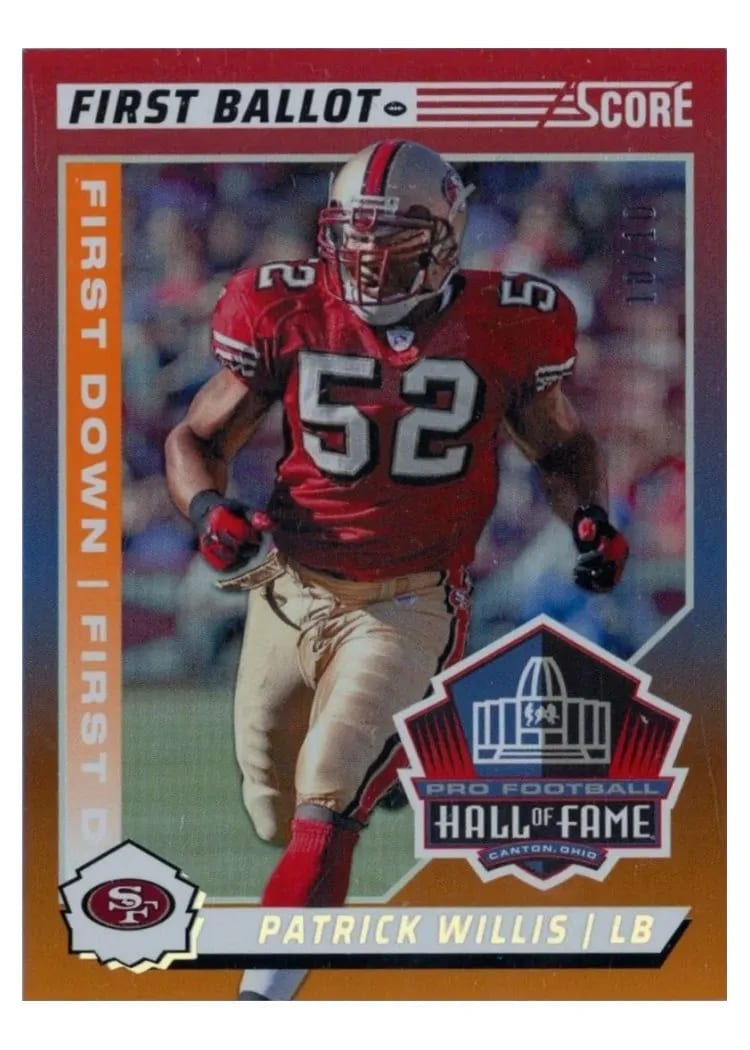 2024 Score First Ballot Patrick Willis #2 card