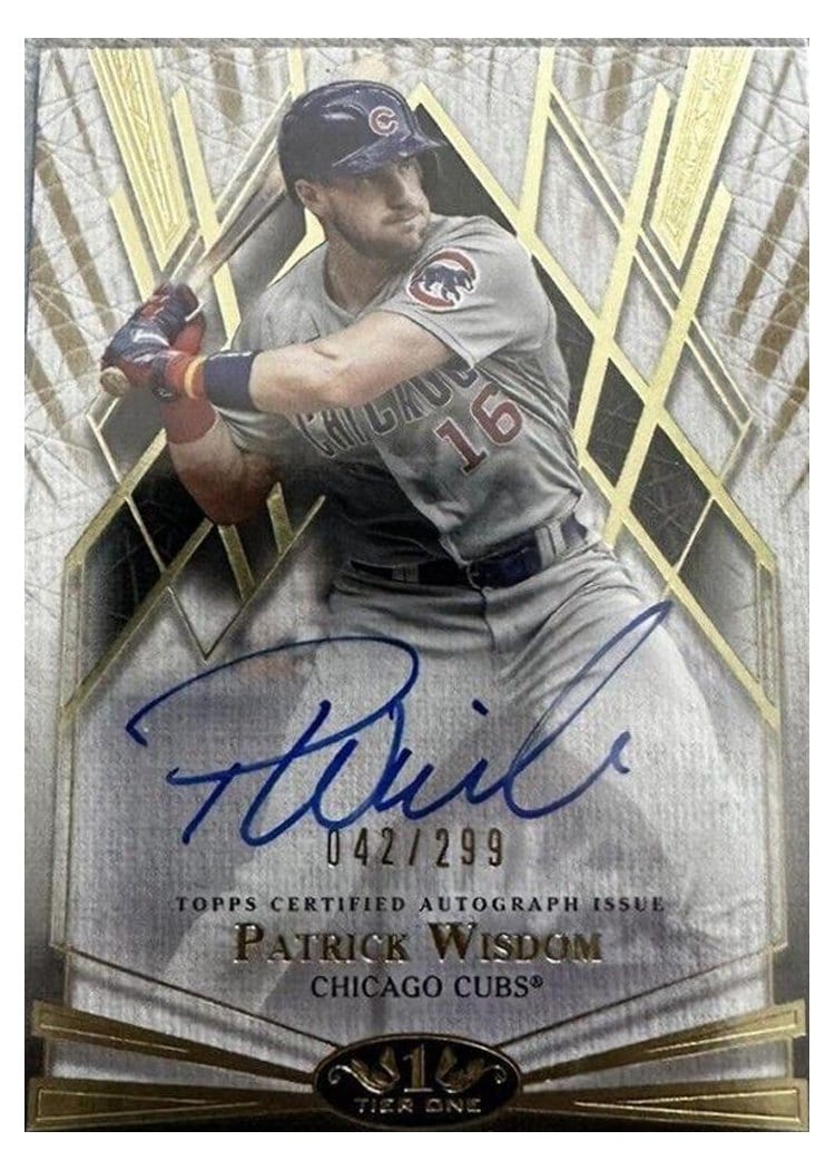 2022 Topps Tier One Break Out Autographs Patrick Wisdom #BOA-PW card