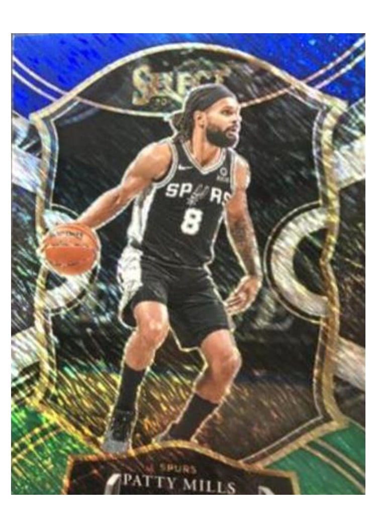 2020-21 Panini Select Base Set Patty Mills Blue White Green Shimmer #48 card