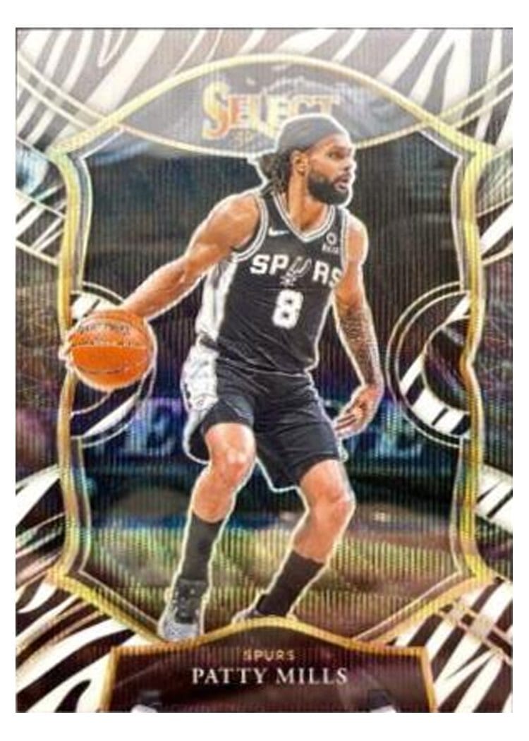 2020-21 Panini Select Base Set Patty Mills Zebra Prizm #48 card