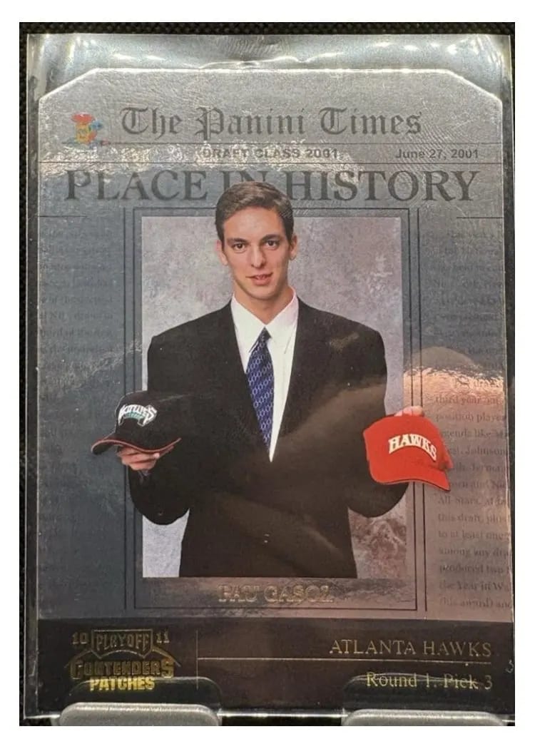 2010 Playoff Contenders Patches Place in History Pau Gasol #9 card