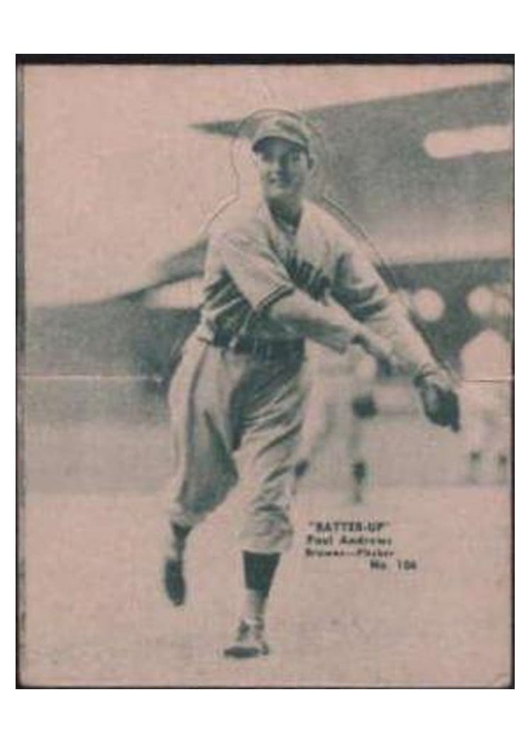 1934 Batter Up Paul Andrews #106 card