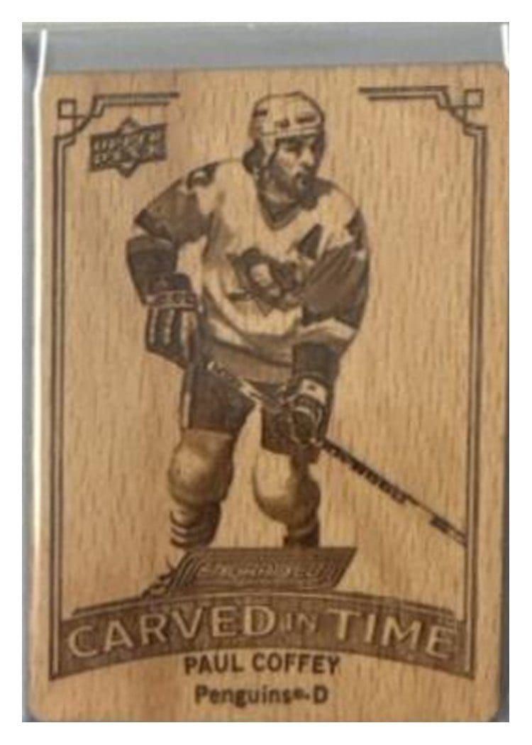 2023-24 Upper Deck Engrained Carved in Time Manufactured Wood Paul Coffey #CT-12 card