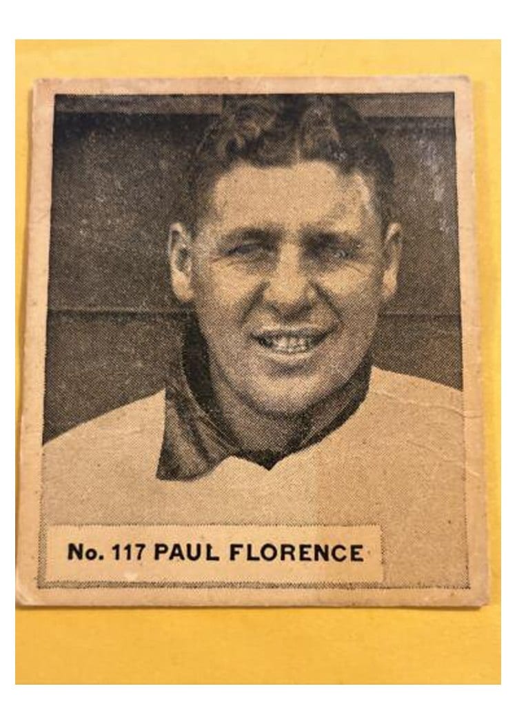 1936 World Wide Gum Paul Florence #117 card
