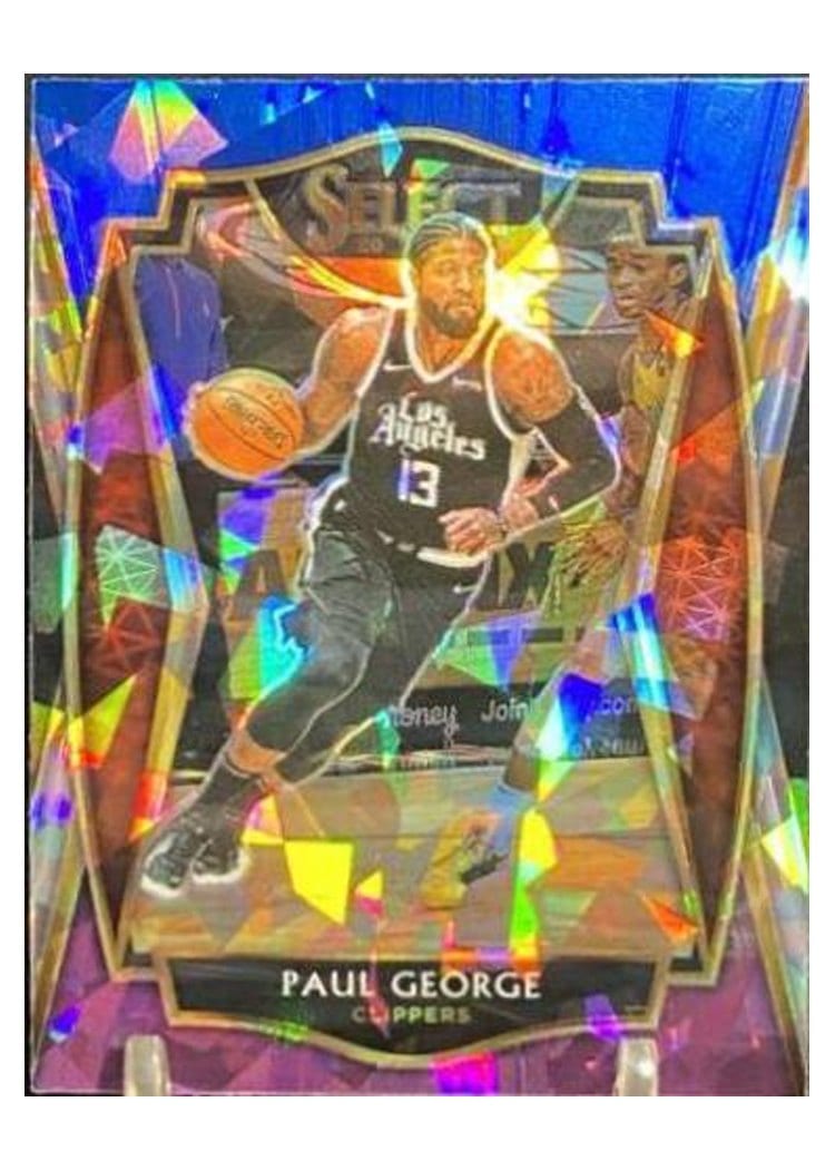 2020-21 Panini Select Base Set Paul George Blue White Purple Ice #156 card
