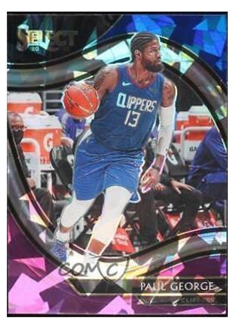 2020-21 Panini Select Base Set Paul George Blue White Purple Ice #254 card