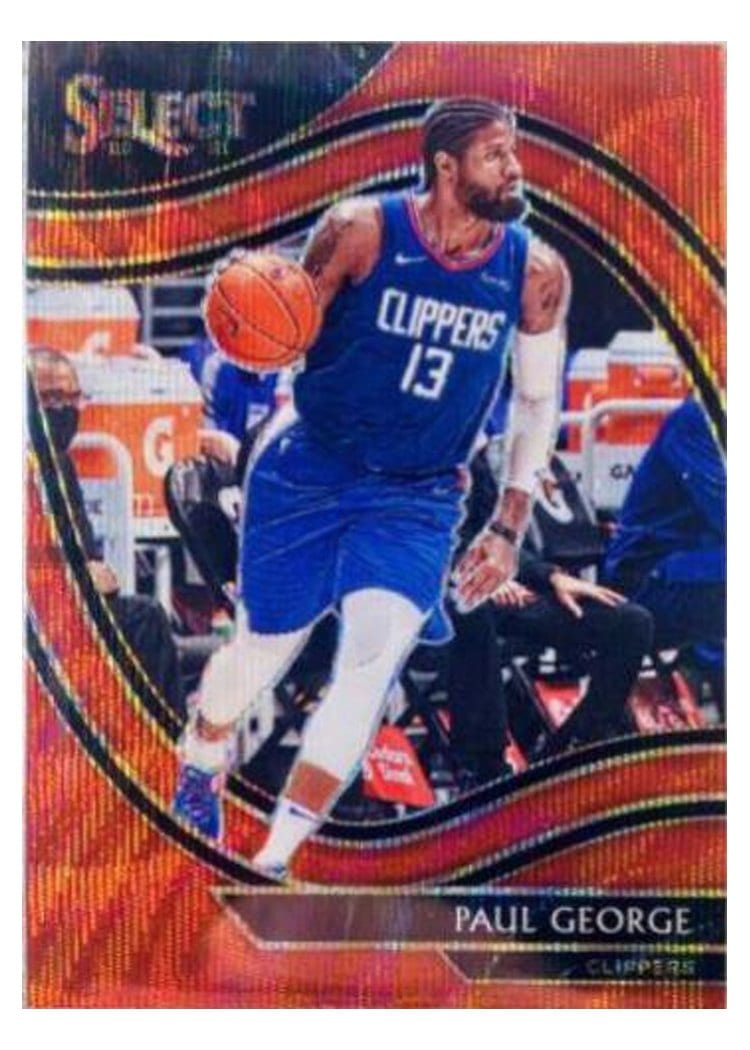 2020-21 Panini Select Base Set Paul George Red Wave #254 card