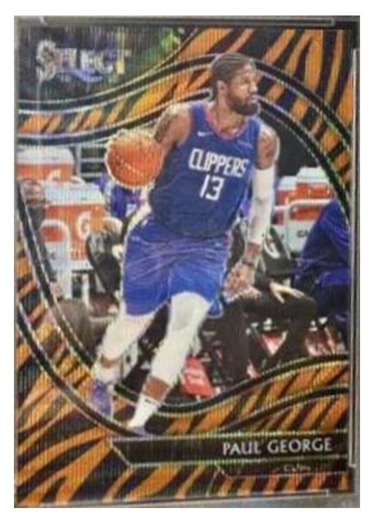 2020-21 Panini Select Base Set Paul George Tiger Prizm #254 card