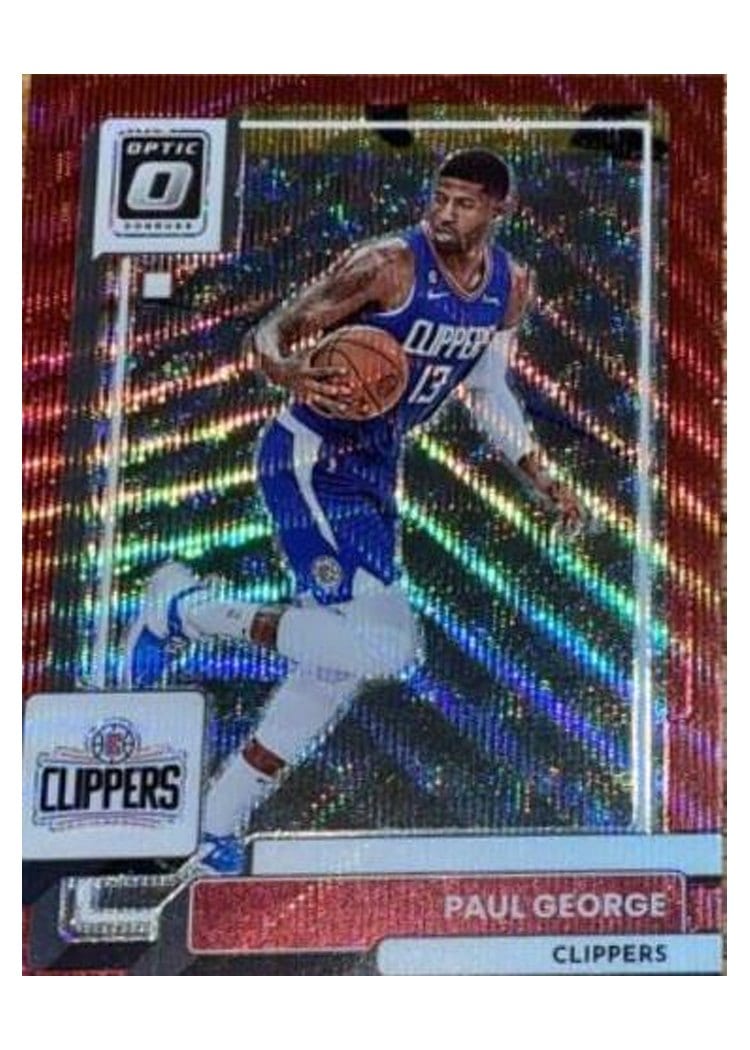 2022-23 Donruss Optic Base Set Paul George Red Wave #110 card