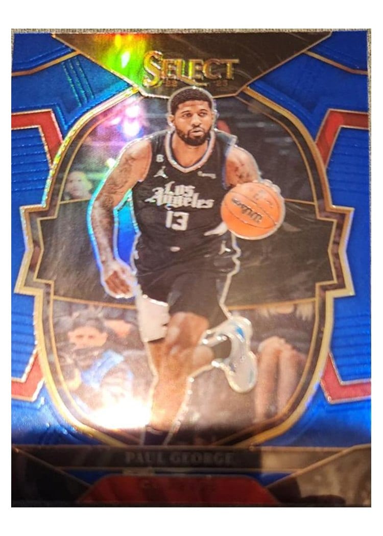 2022-23 Panini Select Base Set Paul George Blue Prizm #16 card