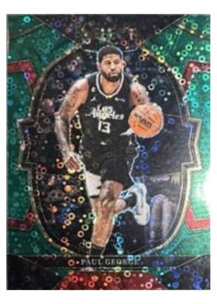 2022-23 Panini Select Base Set Paul George Green Disco Prizm #16 card