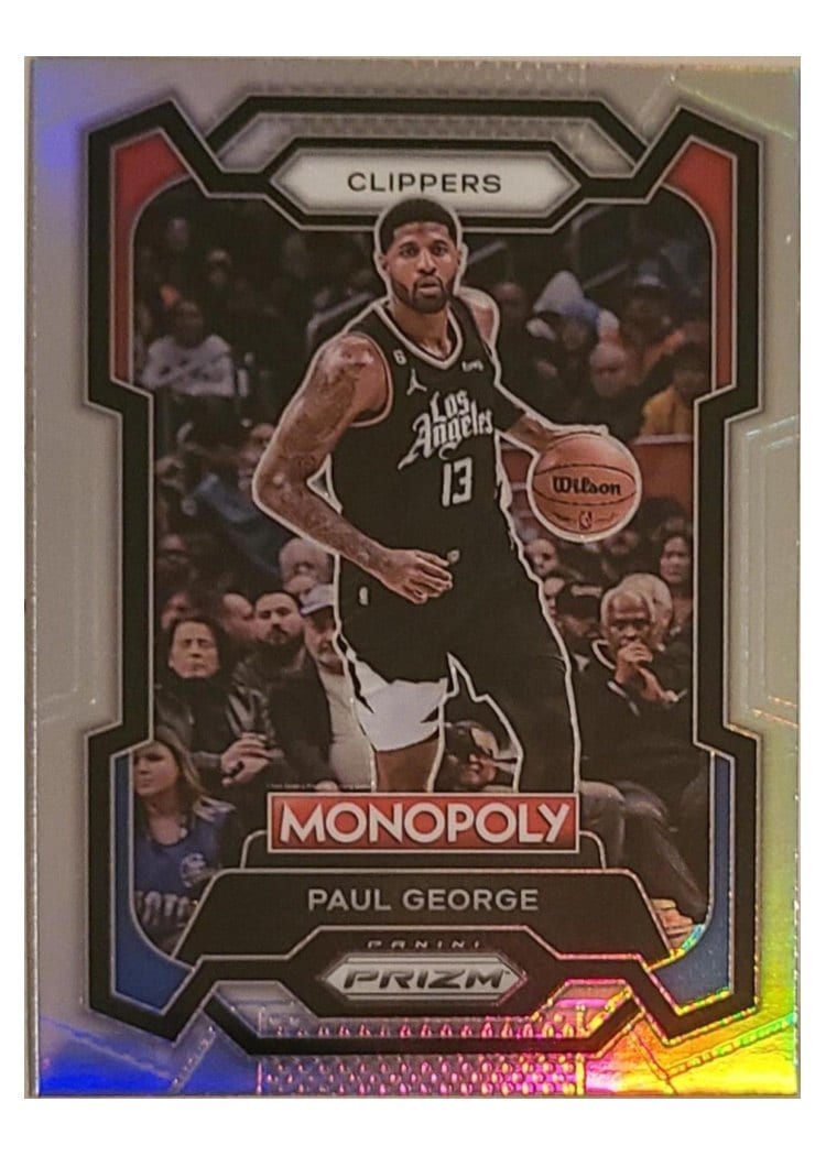 2023-24 Panini Prizm Monopoly Base Set Paul George Silver #39 card
