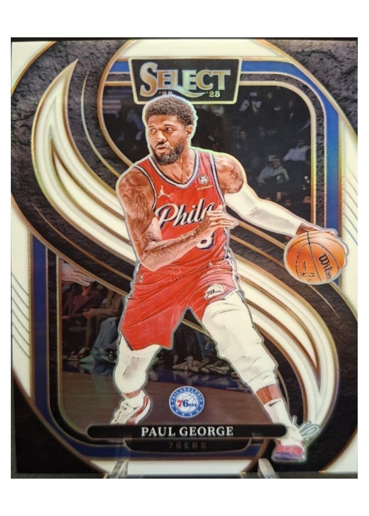 2024-25 Panini Select Base Set Paul George White Wave Prizm #159 card