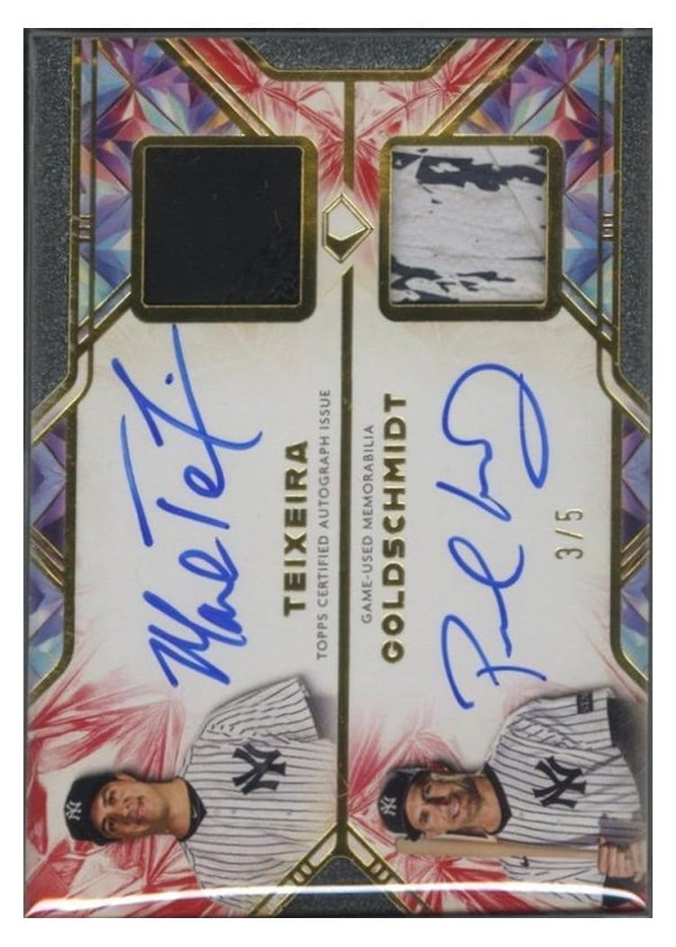 2025 Topps Diamond Icons Dual Autographed Preeminent Pieces Relics Paul Goldschmidt/Mark Teixeira #PPDAR-TG card