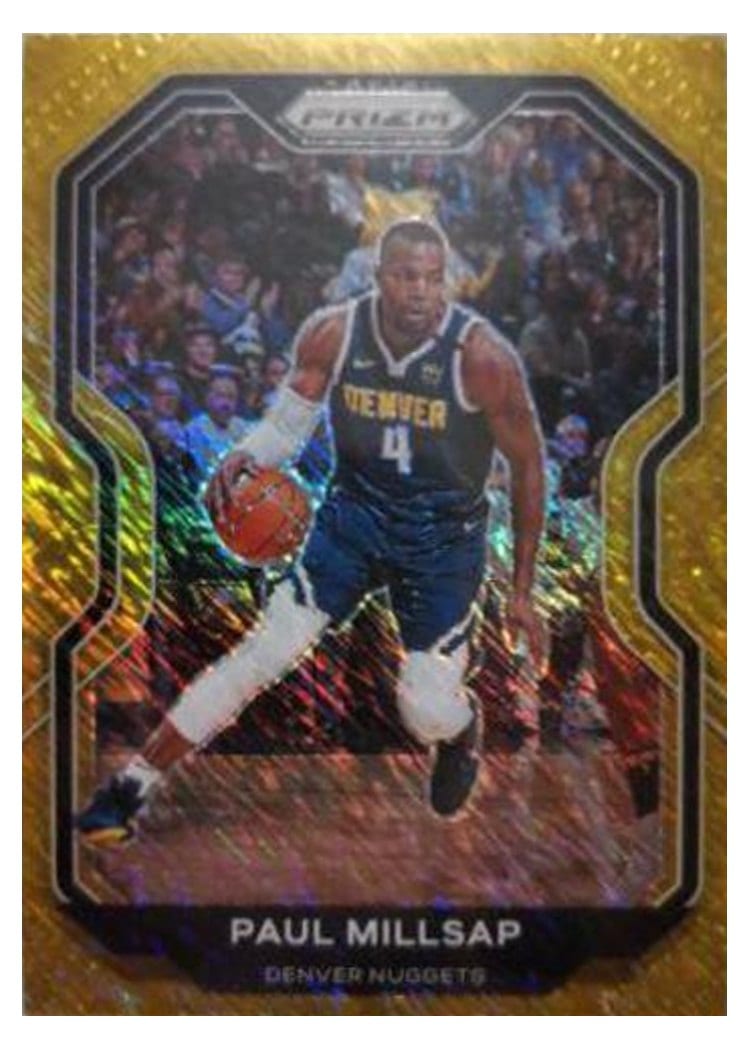 2020-21 Panini Prizm Base Set Paul Millsap Gold Shimmer Prizm #44 card