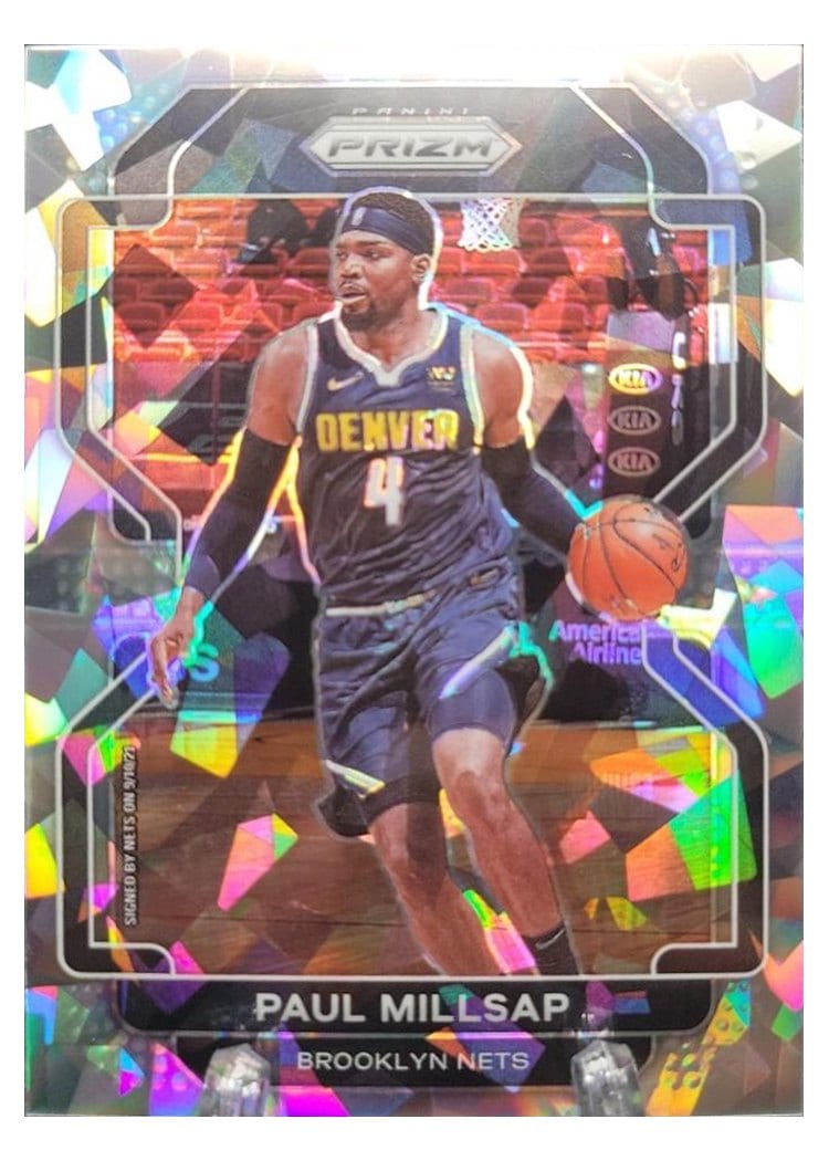 2021-22 Panini Prizm Base Set Paul Millsap Ice Prizm #46 card