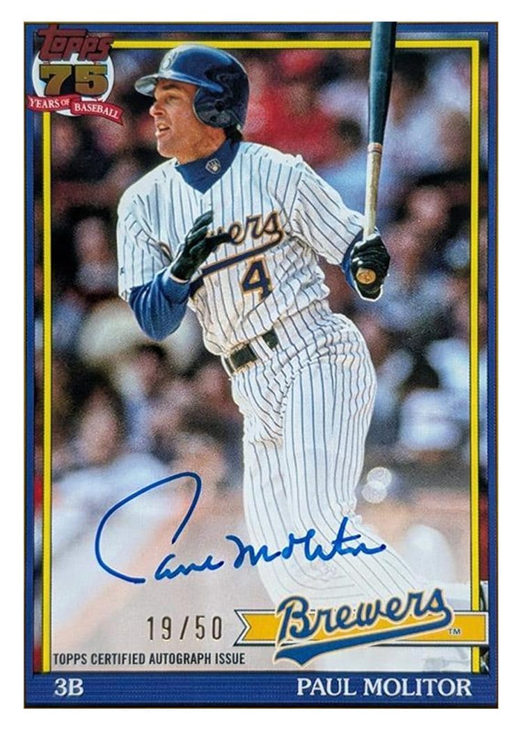 2026 Topps 1991 Topps Autographs Paul Molitor #91A-PM card