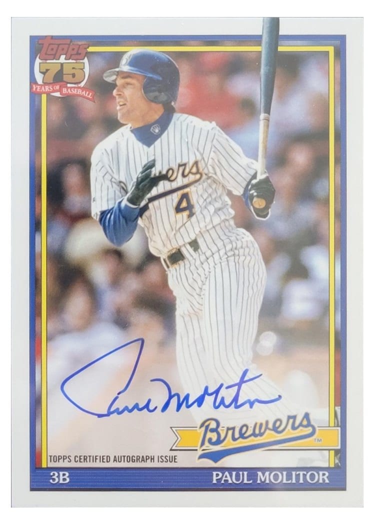 2026 Topps 1991 Topps Autographs Paul Molitor #91A-PM card
