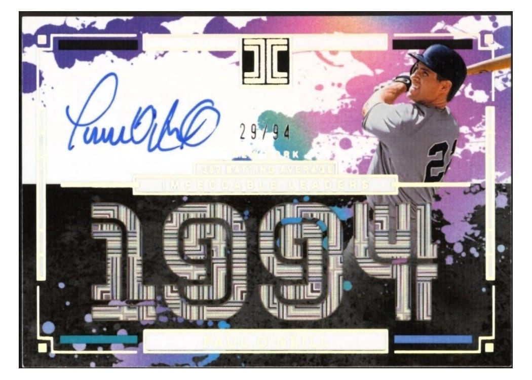 2025 Panini Impeccable Leaders Signatures Paul O'Neill #27 card