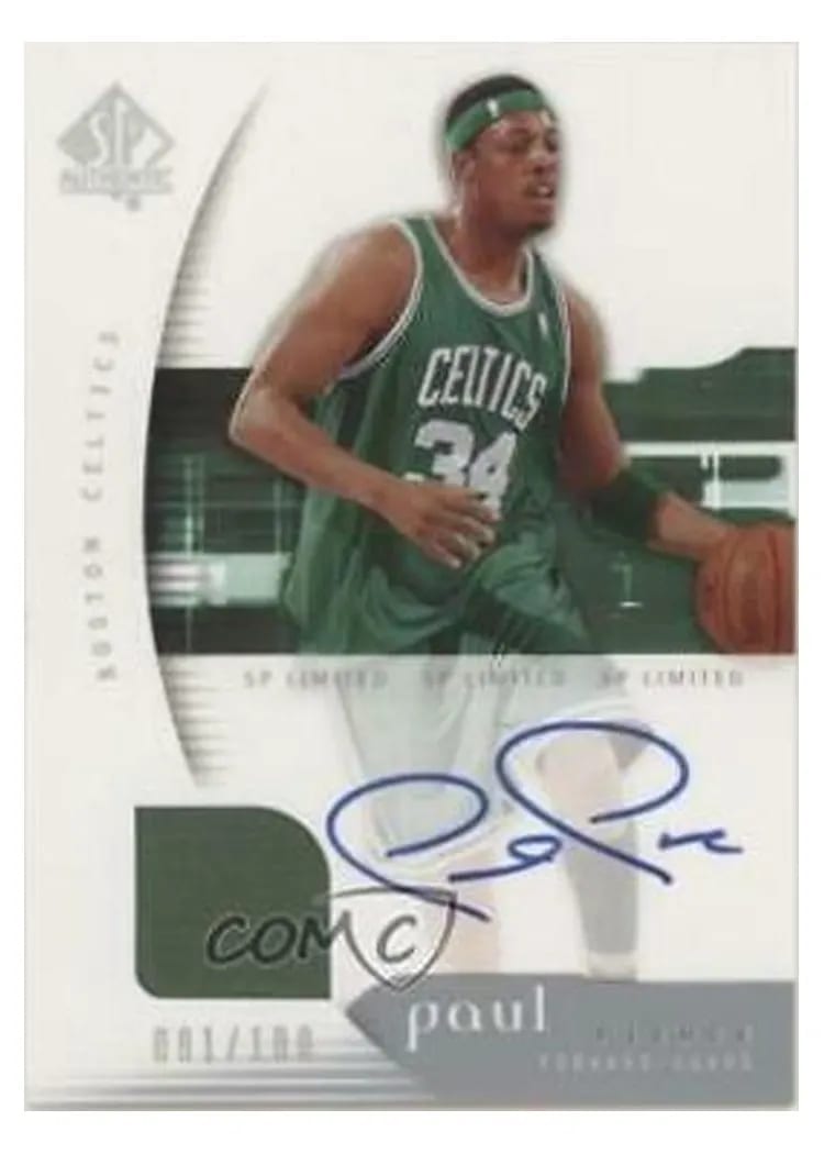 2005 SP Authentic Paul Pierce Limited Warm Ups Autograph #6 card