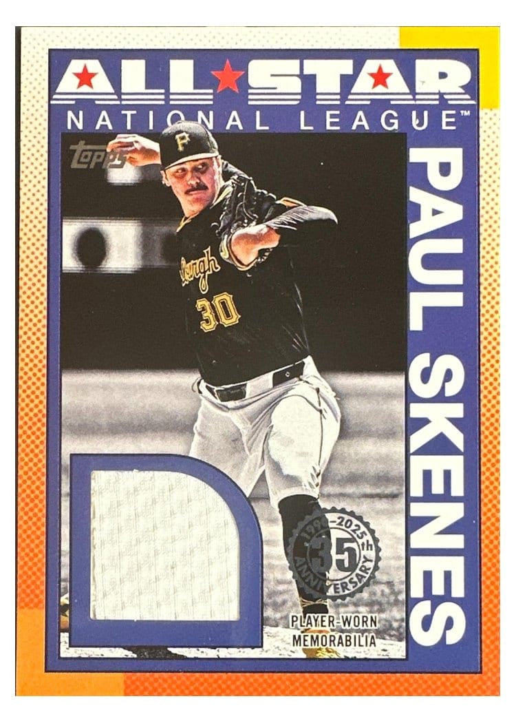 2025 Topps 1990 Topps Baseball All-Star Relics Paul Skenes #90ASR-PS card