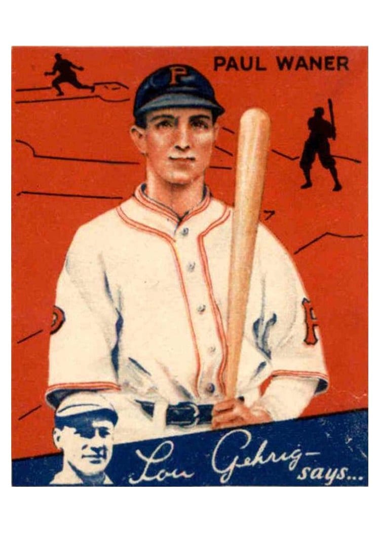 1934 World Wide Gum Paul Waner #67 card