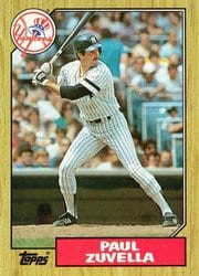 1987 Topps Base Set Paul Zuvella #102 card