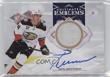 2023-24 Upper Deck Ultimate Collection Ultimate Emblems Autograph - Rookies Pavel Mintyukov #UE-PM card