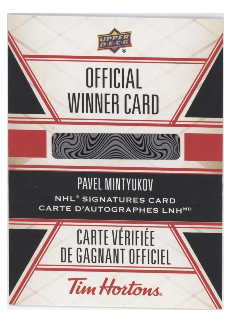2024-25 Tim Hortons Collectors Series NHL Signatures Pavel Mintyukov #S-PM card