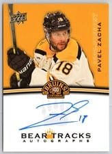 2023-24 Upper Deck Boston Bruins Centennial Bear Tracks Autographs Pavel Zacha #BT-PZ card