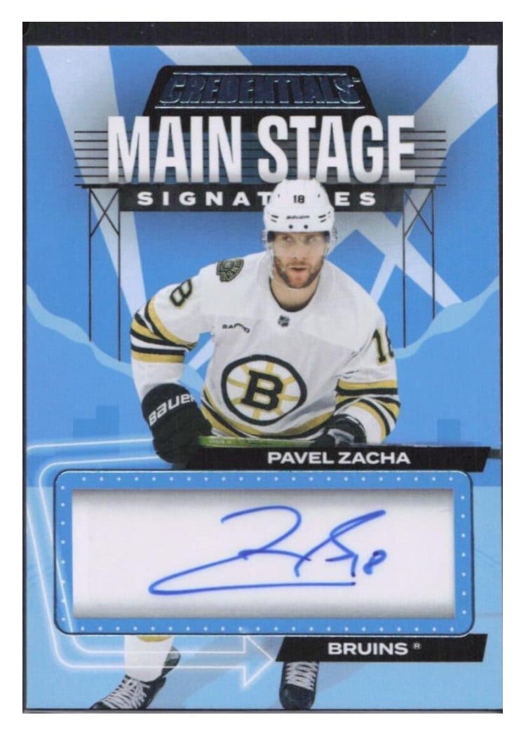 2023-24 Upper Deck Credentials Main Stage Signatures Pavel Zacha #MS-PZ card