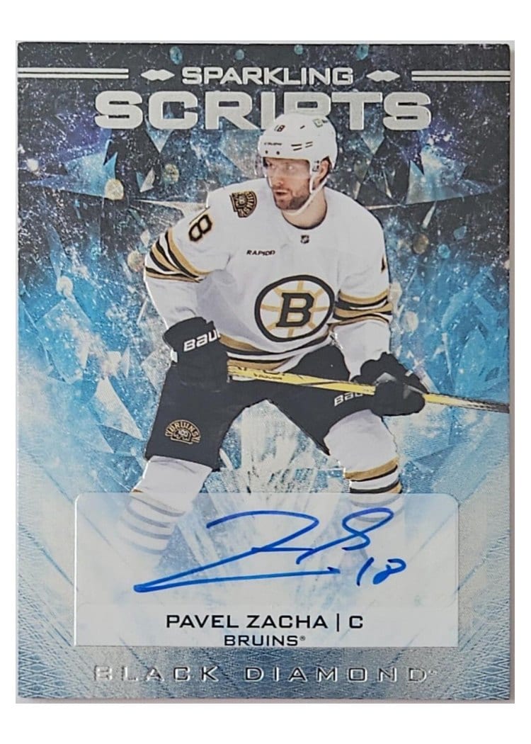 2024-25 Upper Deck Black Diamond Sparkling Scripts Pavel Zacha #SS-PZ card