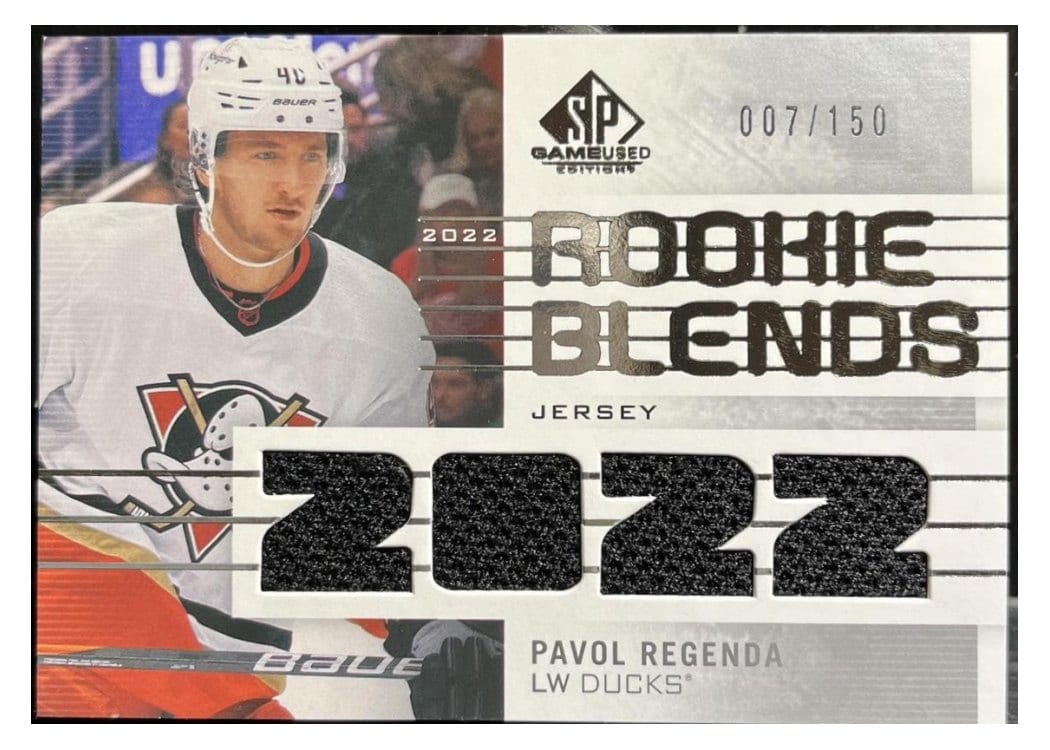 2022-23 SP Game Used Rookie Blends Jersey Pavol Regenda #RB-PR card