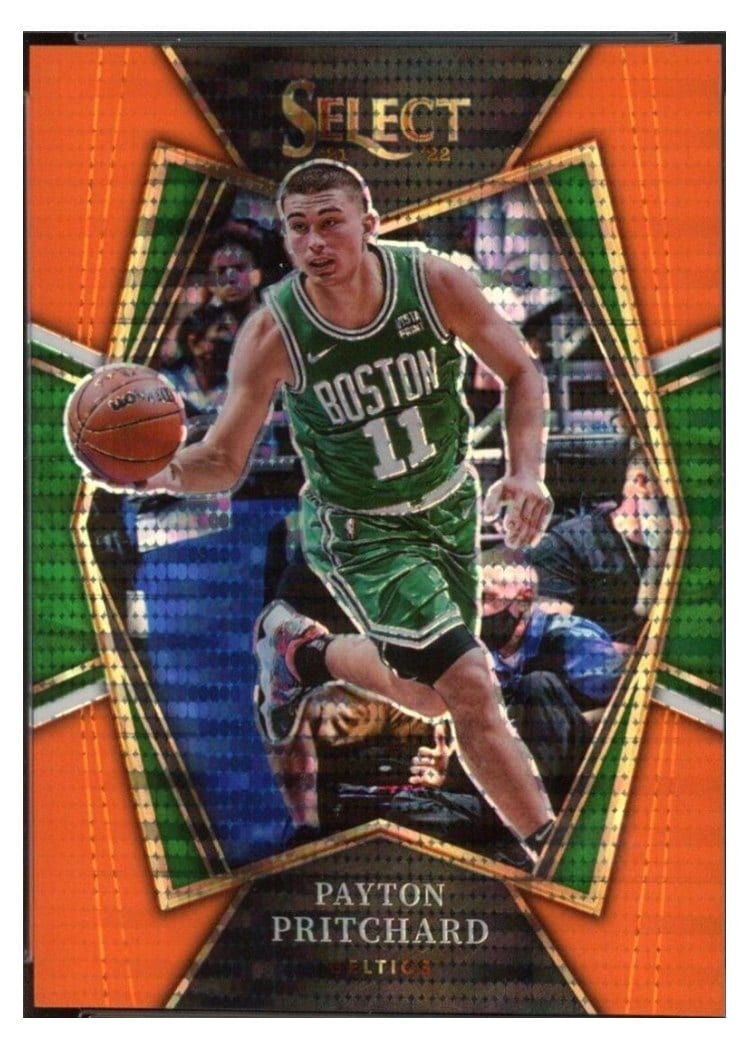 2021-22 Panini Select Base Set Payton Pritchard Neon Orange Pulsar #139 card