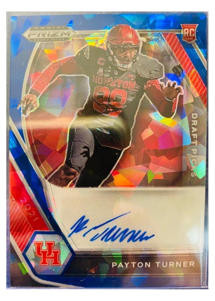 2021 Panini Prizm Base Set Payton Turner Autograph Blue Shimmer #379 card