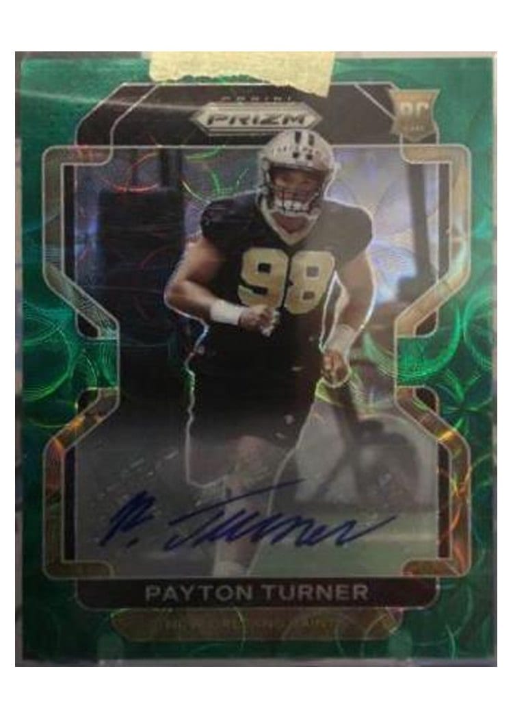 2021 Panini Prizm Base Set Payton Turner Autograph Green Scope Prizm #379 card