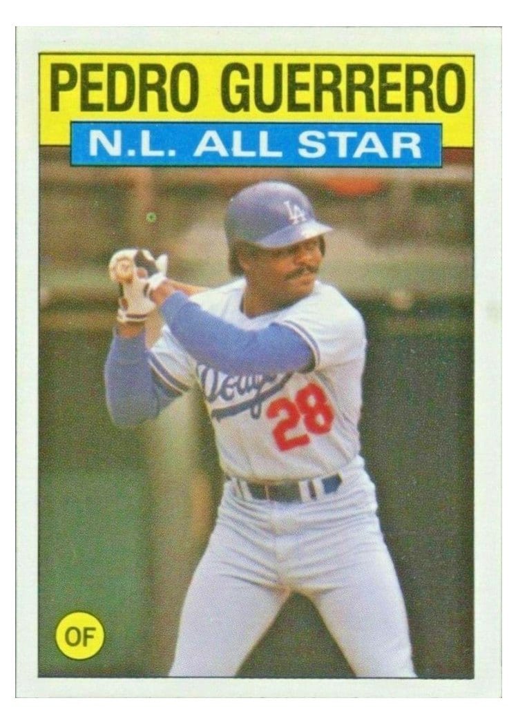 1986 Topps Pedro Guerrero #706 card