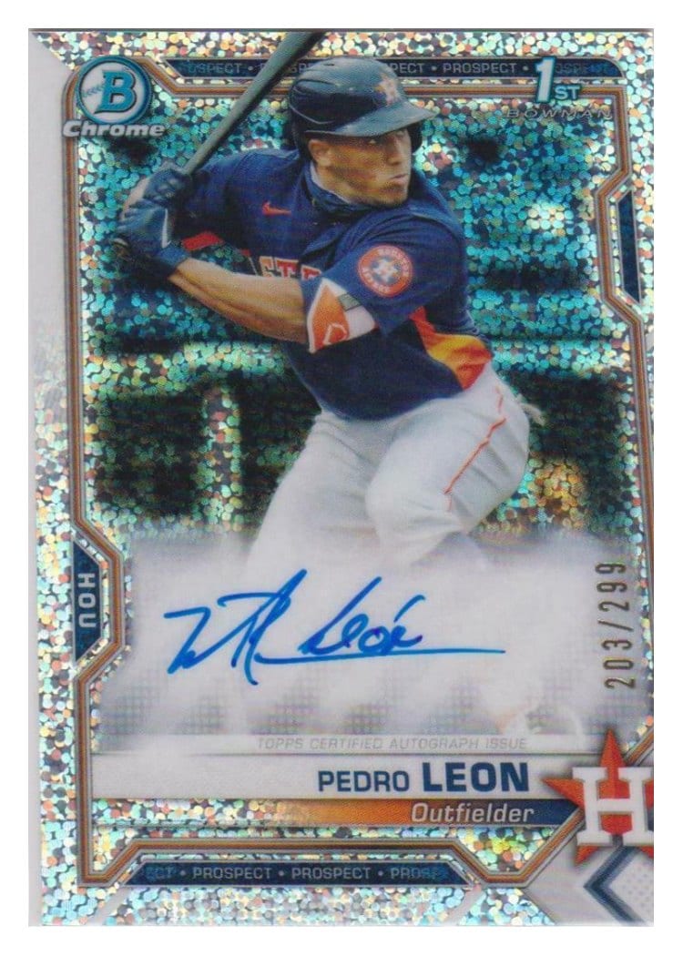 2021 Bowman Chrome Prospect Autographs Pedro Leon #CPA-PL card