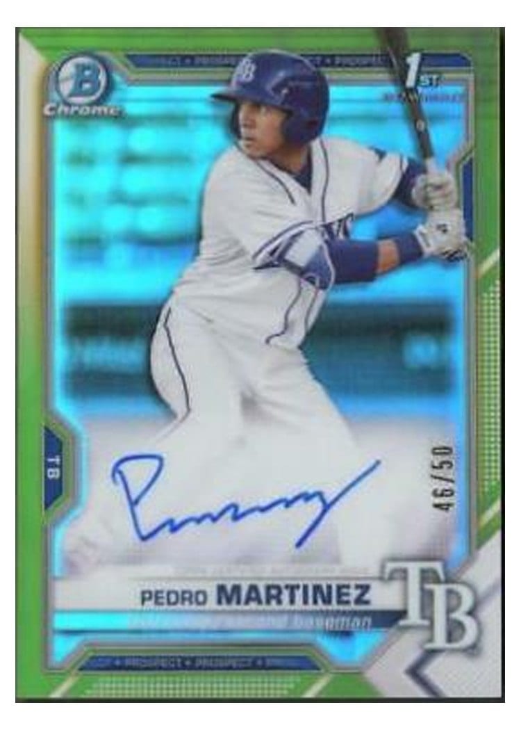 2021 Bowman Chrome Prospect Autographs Pedro Martinez Gold Refractor #CPA-PM card