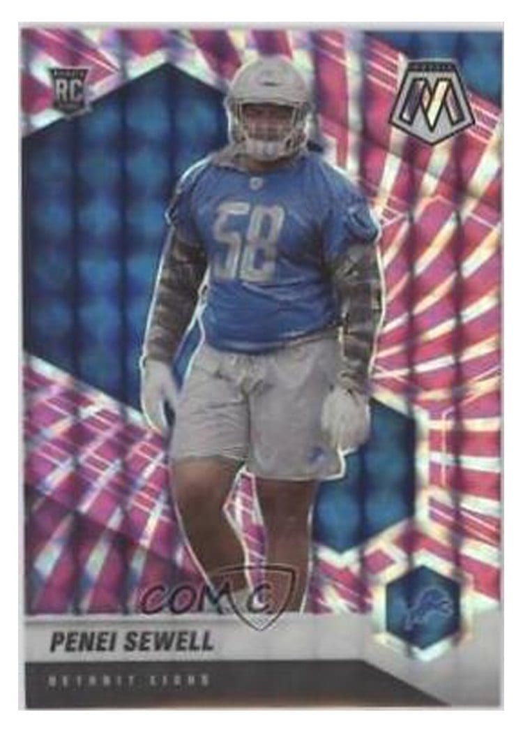 2021 Panini Mosaic Base Set Penei Sewell Pink Swirl Mosaic #370 card