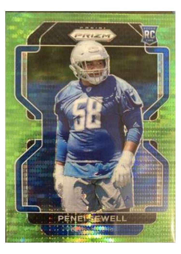 2021 Panini Prizm Base Set Penei Sewell Green Shimmer #429 card