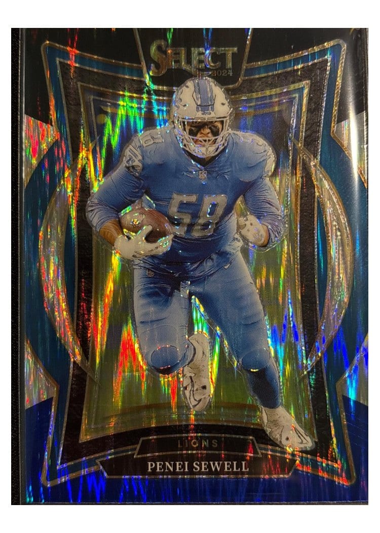 2024 Panini Select Base Set Penei Sewell Black Blue Prizm Shock #87 card