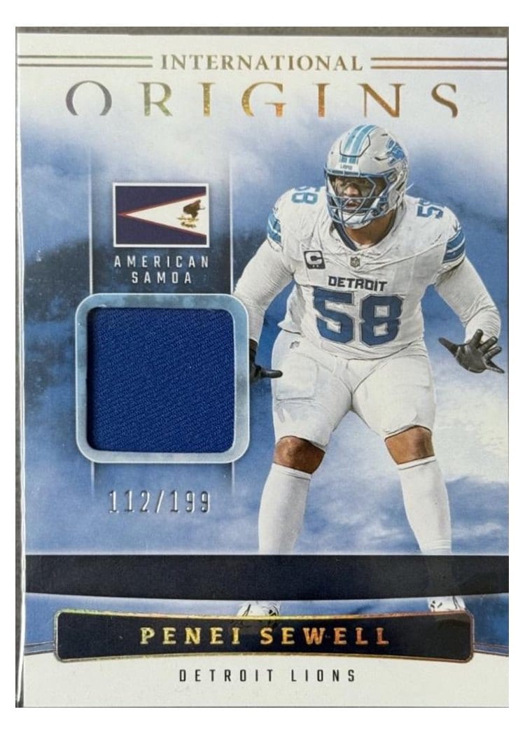 2025 Panini Origins International Origins Relics Penei Sewell #1 card