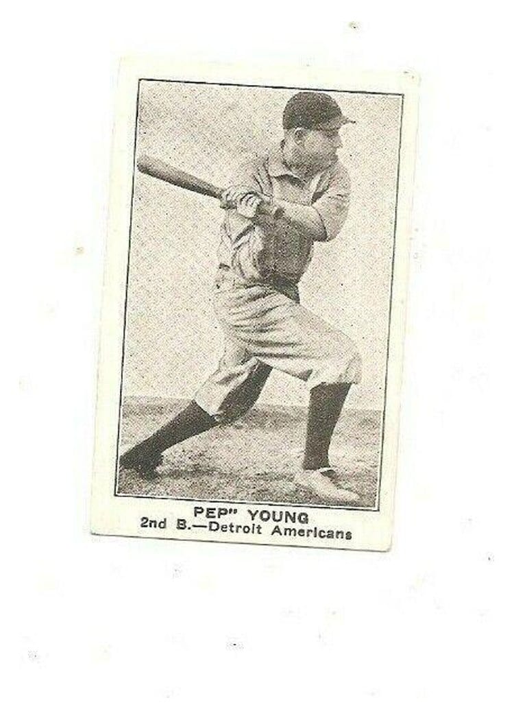 1921 E121 American Caramel Series of 80 'Pep' Young card