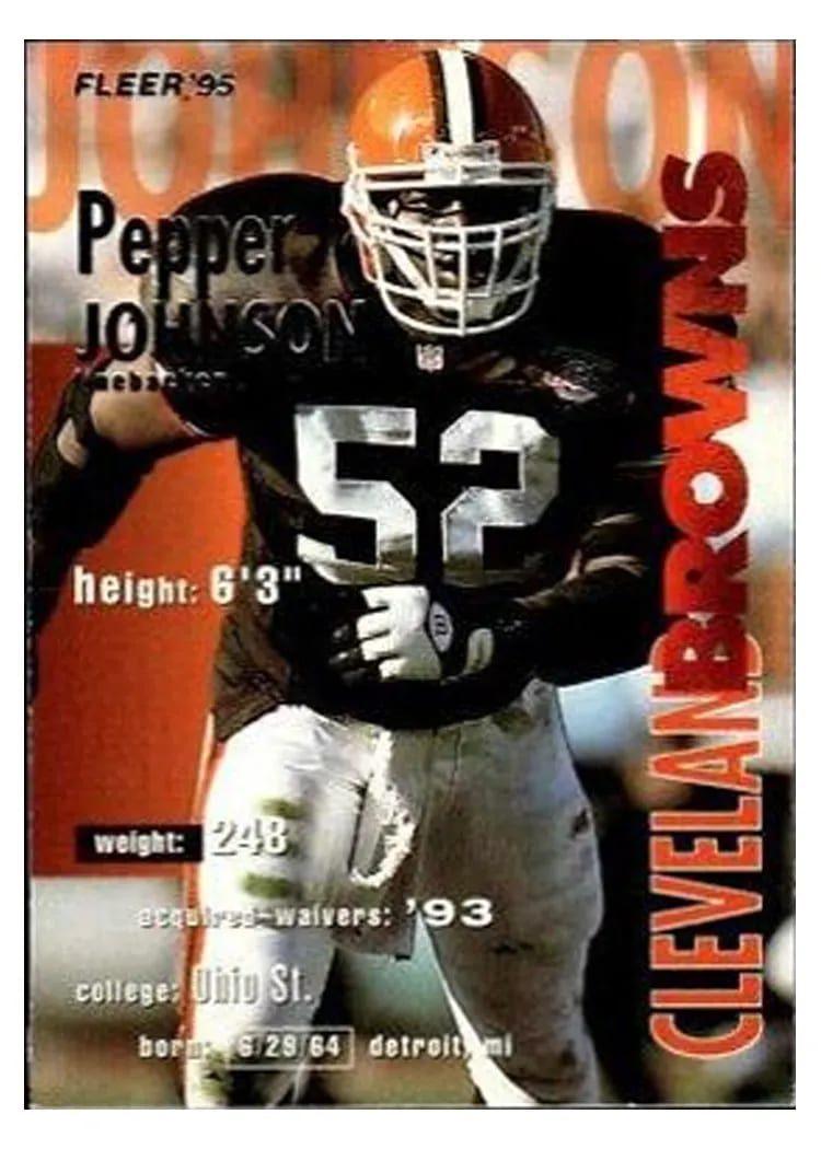 1995 Fleer Pepper Johnson #82 card