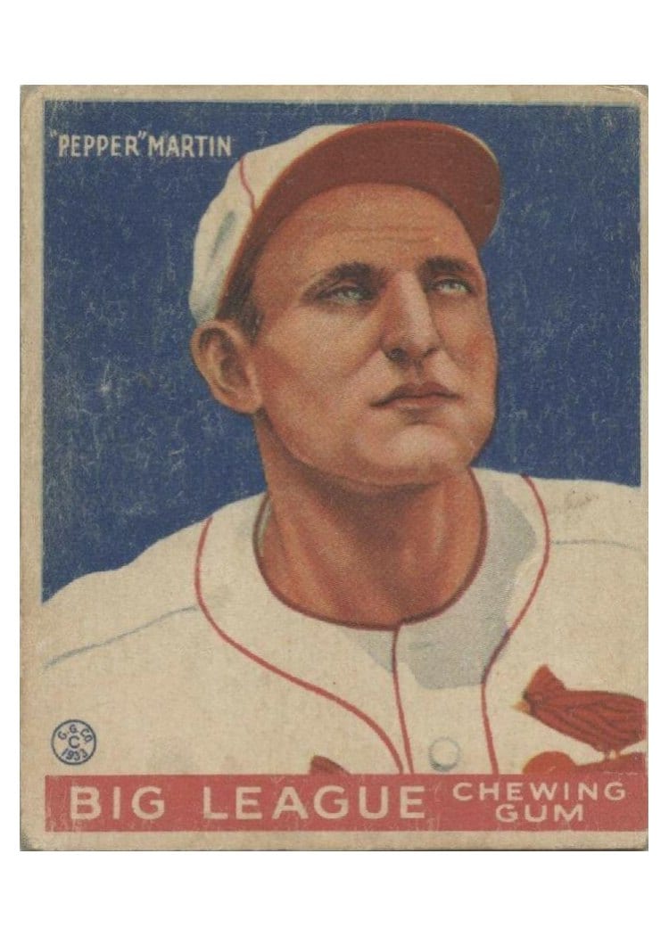 1933 World Wide Gum Pepper Martin #62 card