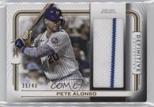 2022 Topps Definitive Collection Jumbo Relic Collection Pete Alonso #DJR-PA card