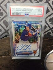 2021 Bowman Chrome Mega Box Mojo Autographs Pete Crow Armstrong #BMA-PC card