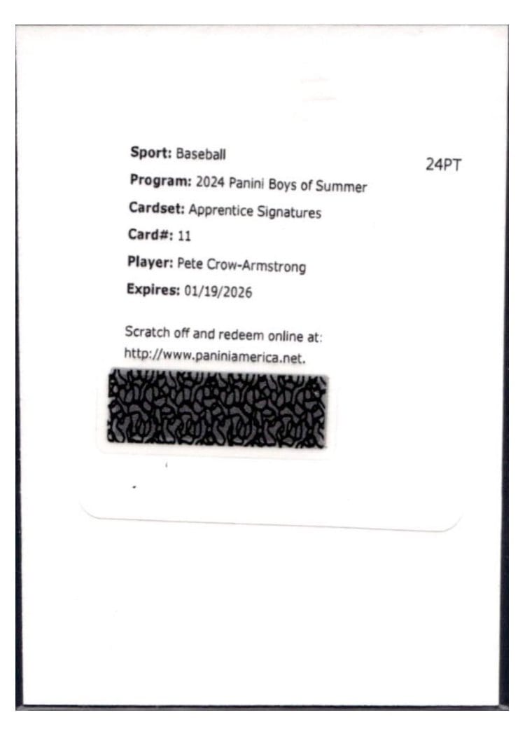 2024 Panini Crusade Apprentice Signatures Pete Crow-Armstrong #11 card