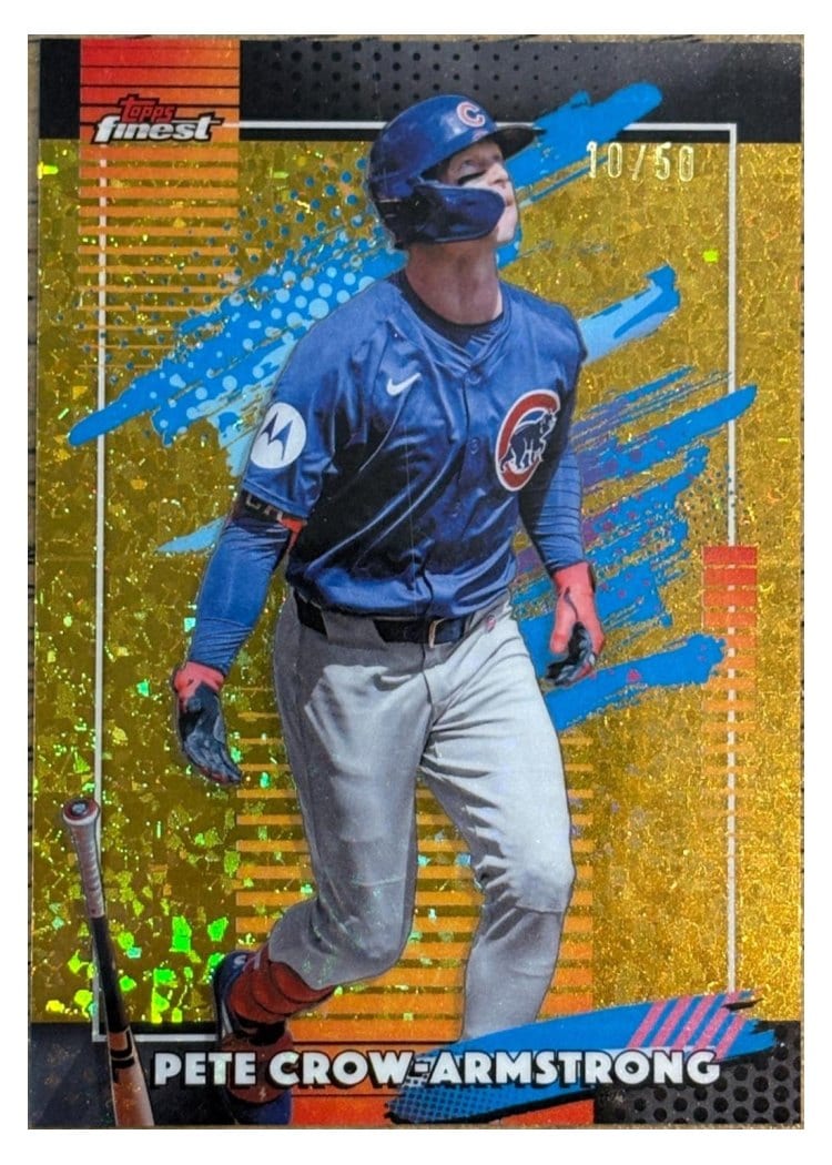 2026 Topps Finest Pete Crow-Armstrong Gold Mini Diamond Refractor #189 card